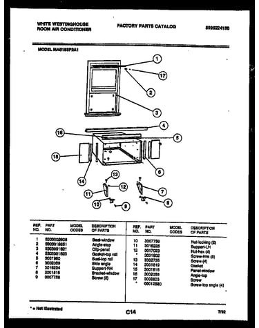 Cabinet and installation parts