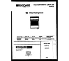 White-Westinghouse GF670RXW1 cover page diagram