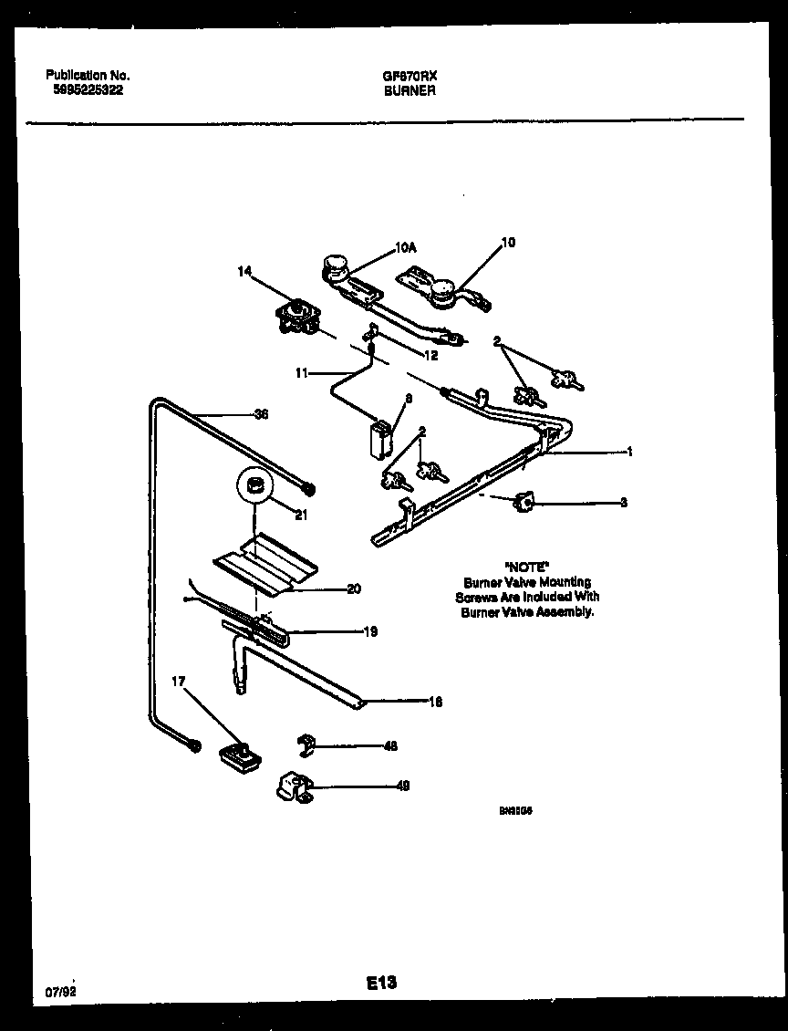 BURNER, MANIFOLD AND GAS CONTROL