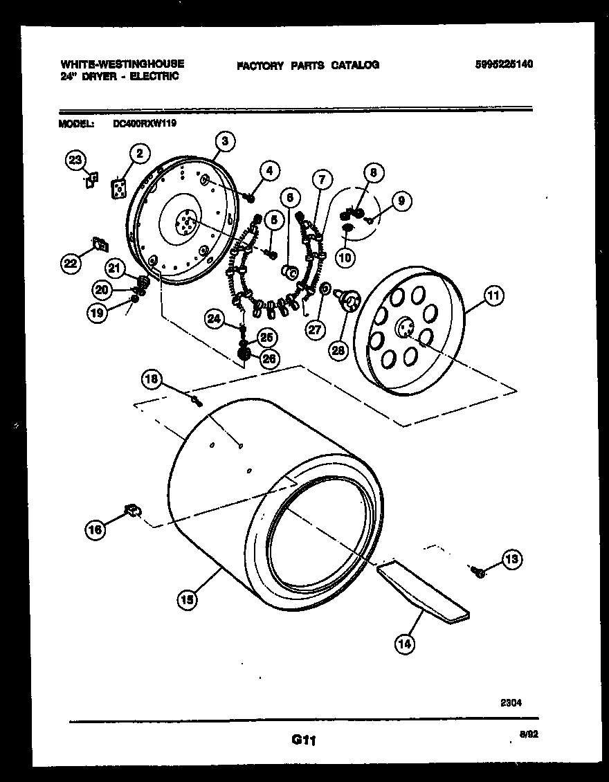 HOUSING, HEATER AND DRUM