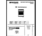 White-Westinghouse GF420RXW1 cover page diagram