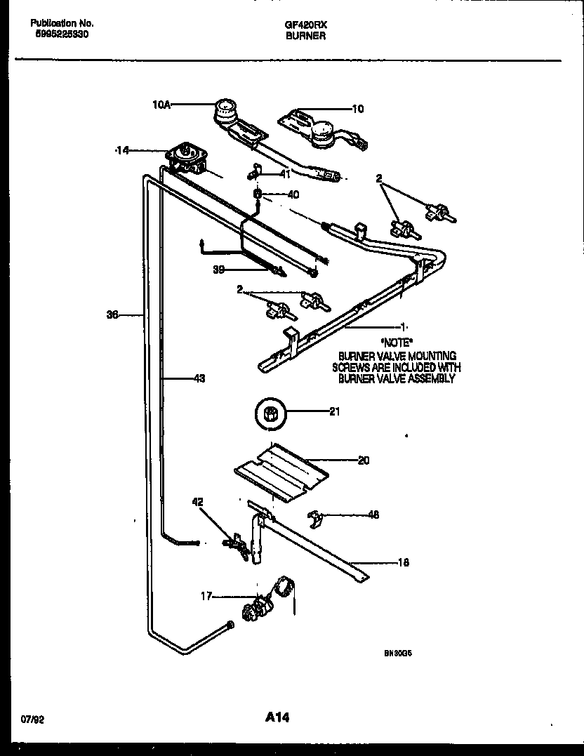 BURNER, MANIFOLD AND GAS CONTROL