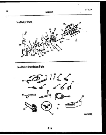Ice maker and installation parts