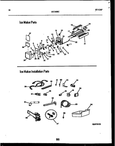 Ice maker and installation parts