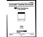 White-Westinghouse SU182NXR2 cover sheet diagram
