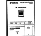 White-Westinghouse GF790RXD1 cover page diagram