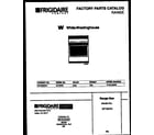 White-Westinghouse GF760RXW1 cover page diagram