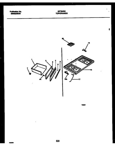 Cooktop and drawer parts