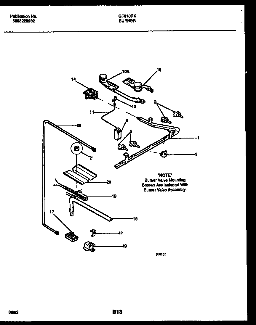 BURNER, MANIFOLD AND GAS CONTROL