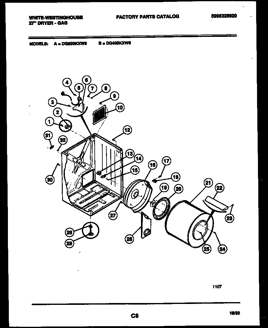 Cabinet and component parts