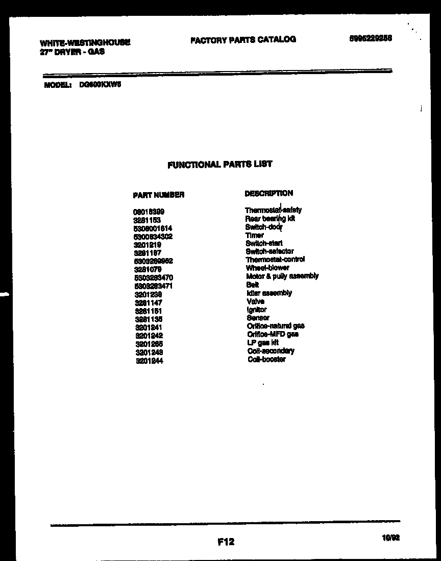 Parts diagram