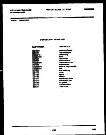Parts diagram