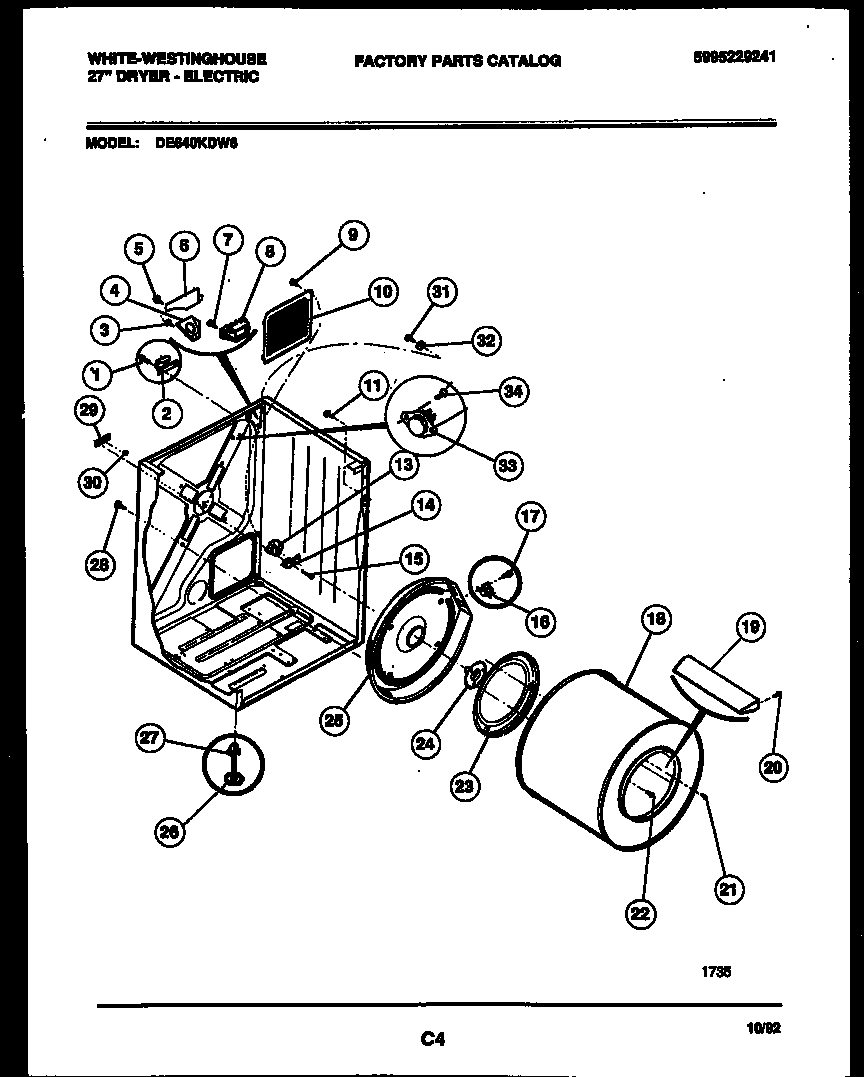 Cabinet and component parts