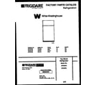 White-Westinghouse RT216TLW0 cover page diagram