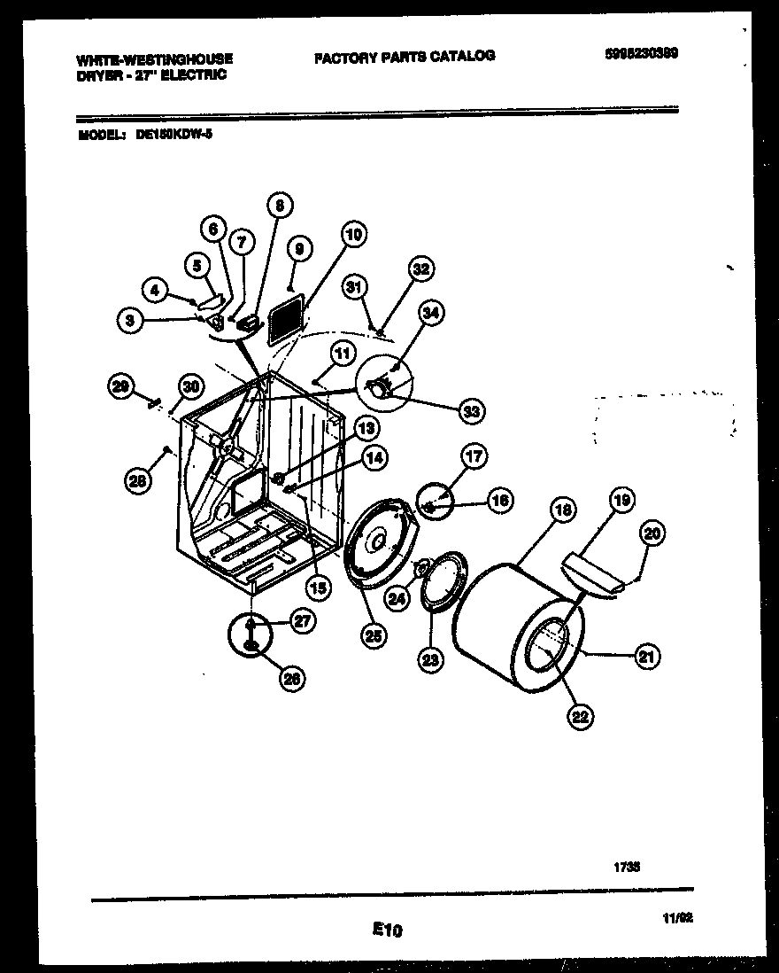 Cabinet and component parts