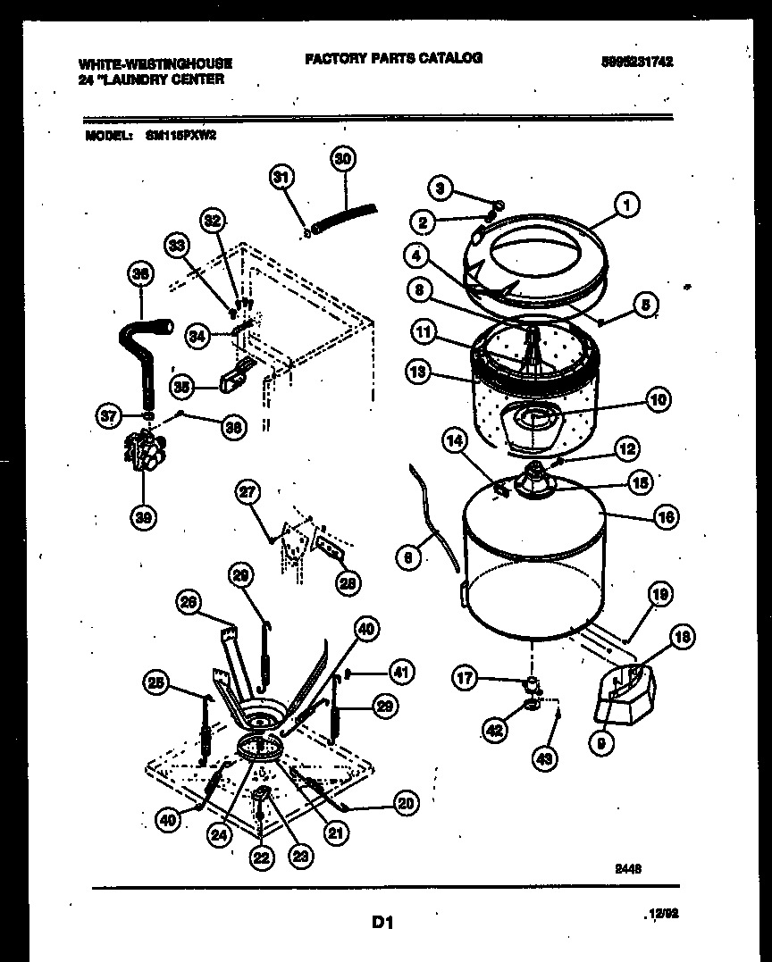 TUBS, WATER VALVE AND LID SWITCH