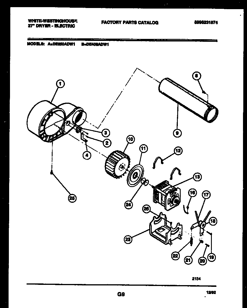 Motor and blower parts