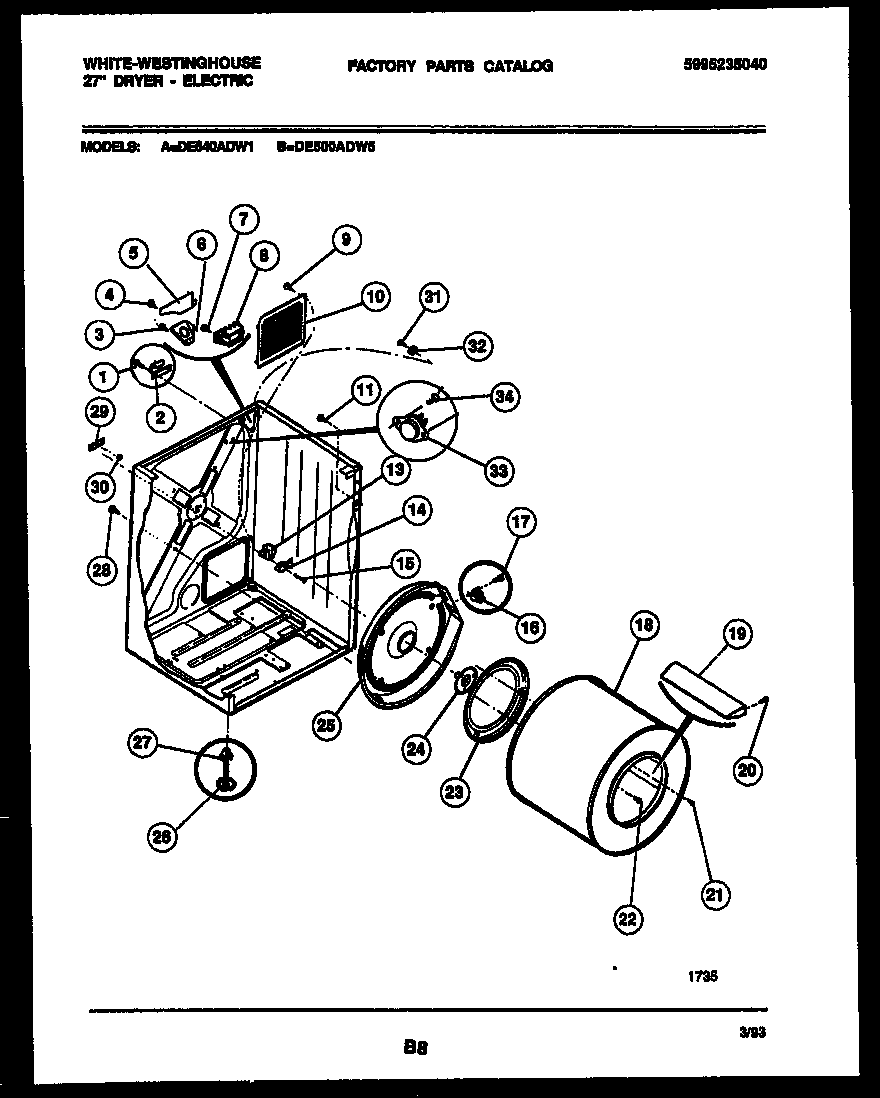 CABINET AND COMPONENT PARTS