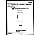 White-Westinghouse WFU21M4AW0  diagram