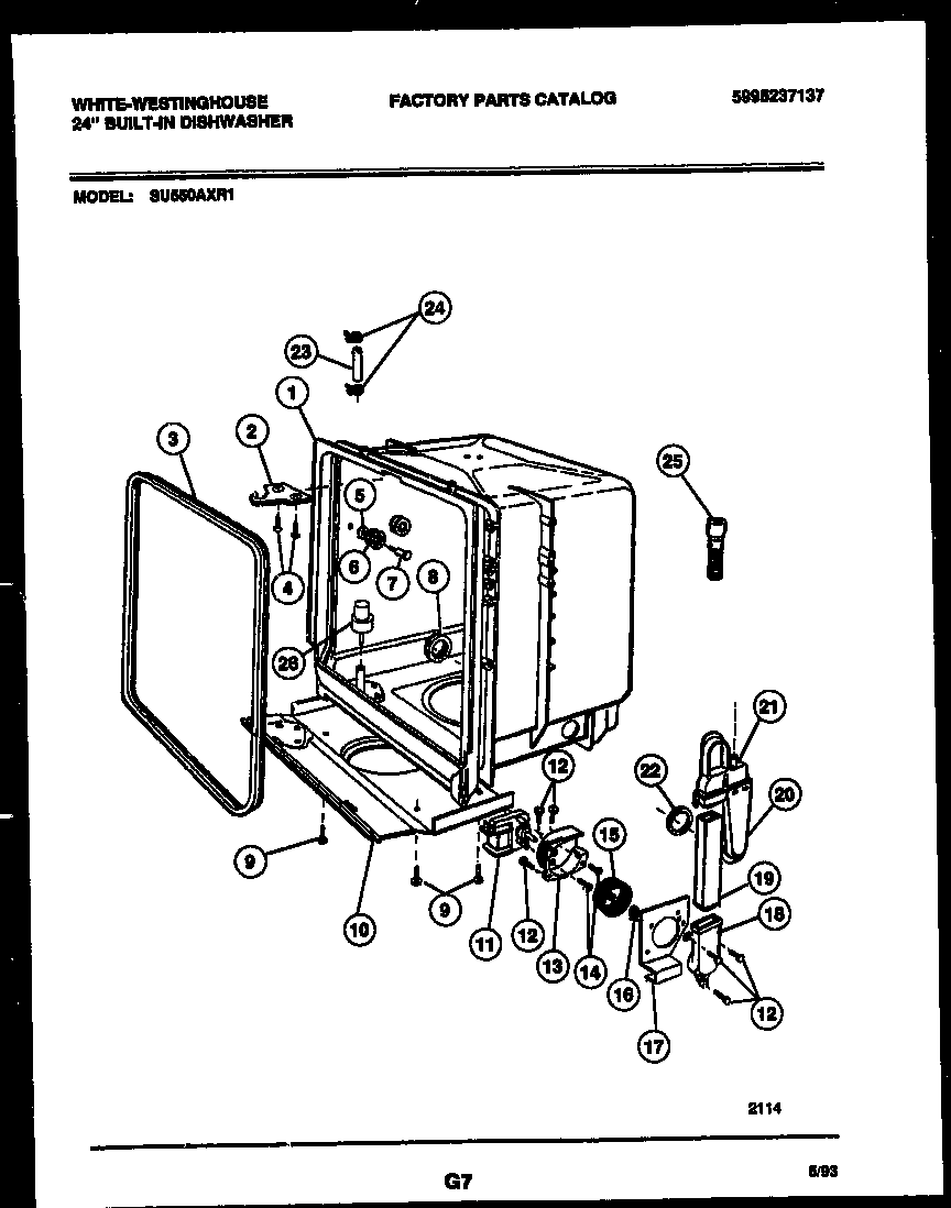 TUB AND FRAME PARTS