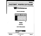 White-Westinghouse WAC053S7A2 front cover diagram