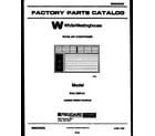 White-Westinghouse WAL123S1A1 front cover diagram