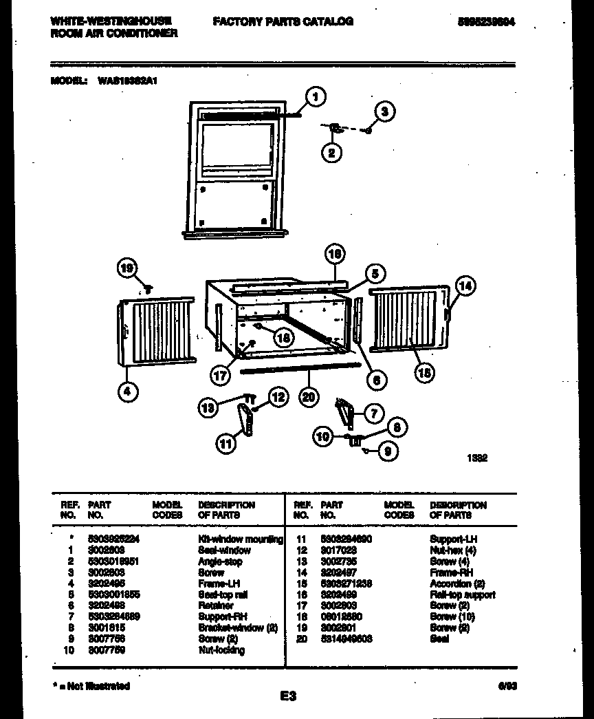 Cabinet and installation parts