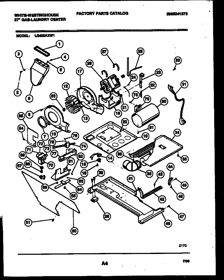 Motor, blower and cabinet parts