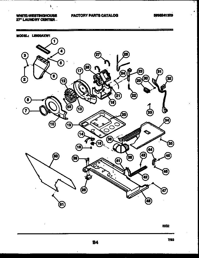 Motor, blower and cabinet parts