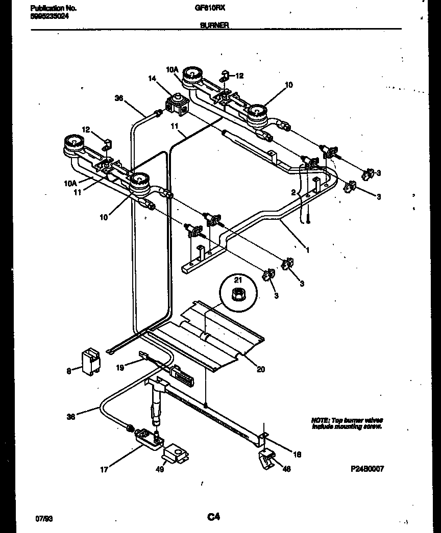 BURNER, MANIFOLD AND GAS CONTROL