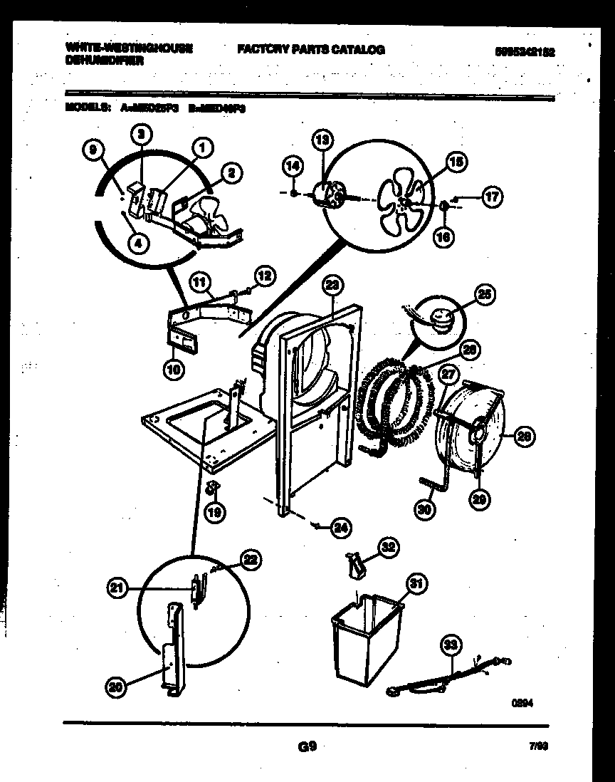 Air, water and condensing parts