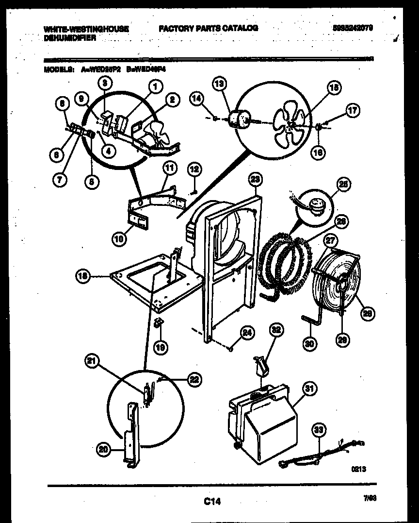 Air, water and condensing parts
