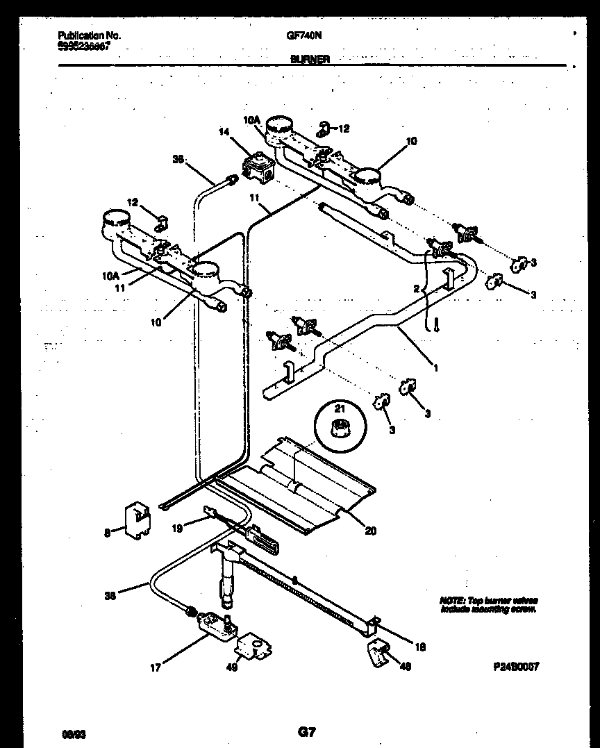 BURNER, MANIFOLD AND GAS CONTROL