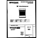 White-Westinghouse GF600NW8 cover page diagram