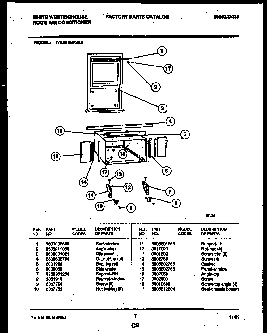 Cabinet and installation parts