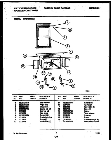 Cabinet and installation parts