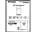 White-Westinghouse RT217NCW1 cover page diagram