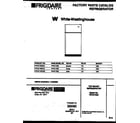 White-Westinghouse PRT217MCD3 cover page diagram