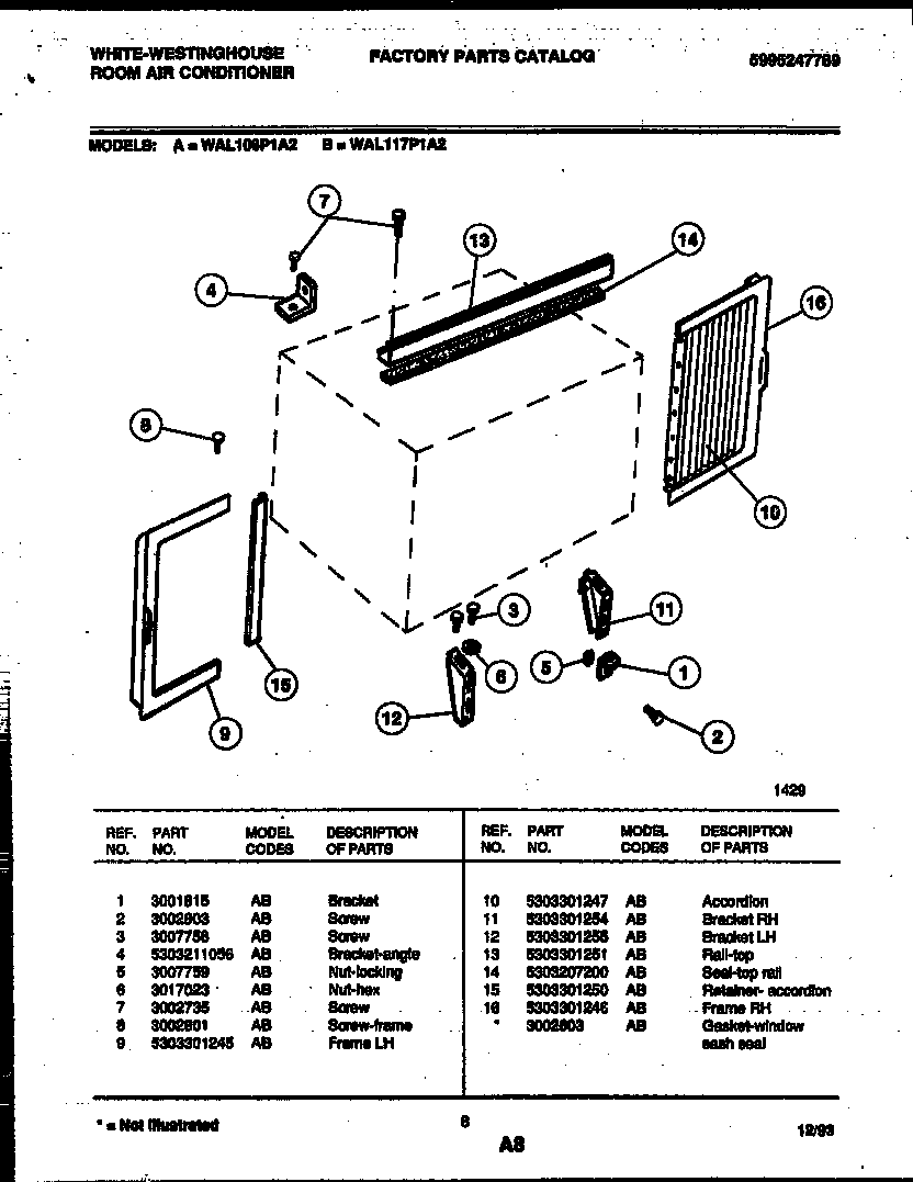Cabinet and installation parts