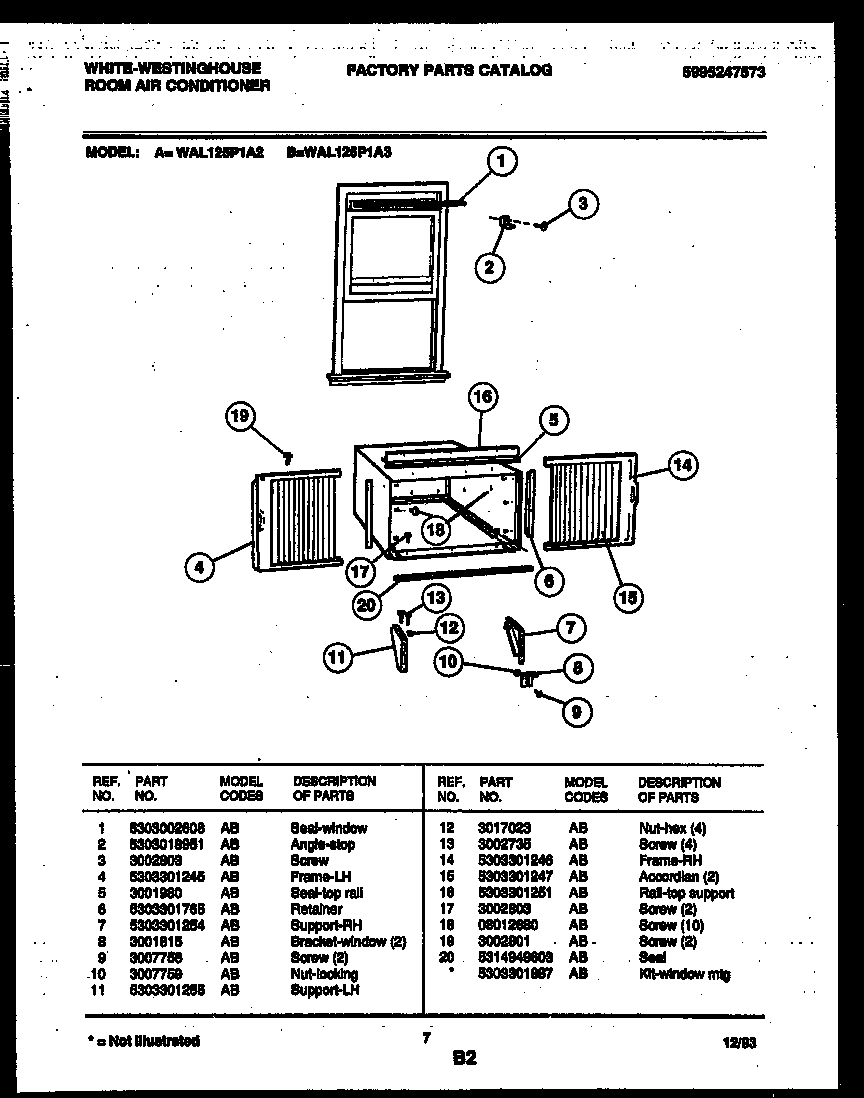 Cabinet and installation parts