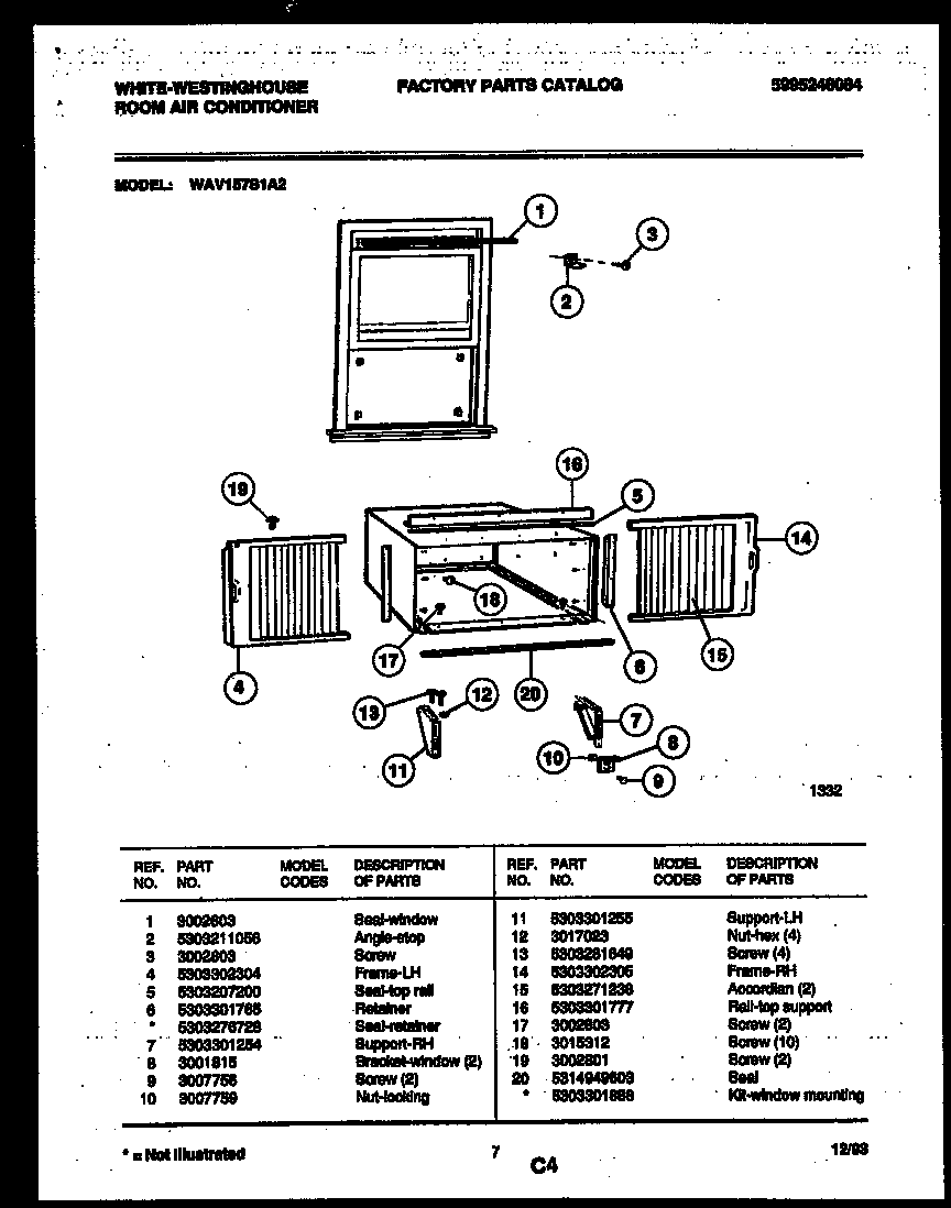 Cabinet and installation parts