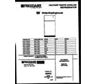White-Westinghouse WRT17FGAY0 cover page diagram