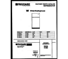 White-Westinghouse RT153MCD2 cover page diagram