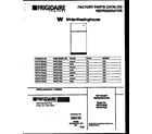 White-Westinghouse WRT21BGAD0 cover page diagram