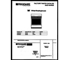 White-Westinghouse GF600NW9 cover page diagram