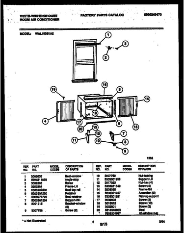 Cabinet and installation parts