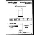 White-Westinghouse WRT21PRAW0 cover page diagram