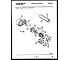 White-Westinghouse WDG216RBD0 blower and drive parts diagram