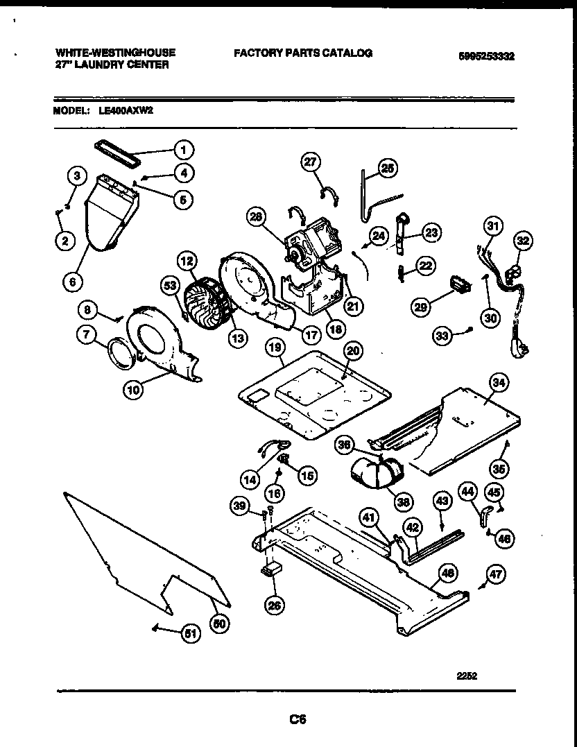Motor, blower and cabinet parts