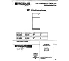 White-Westinghouse WRT17FGBD0 cover page diagram